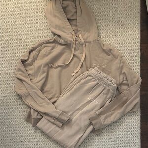 WSLY Tan Hoodie and Sweatpants Set